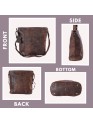  Women's Crossbody Bag Buffalo Leather Shoulder Handbag Large Capacity Hobo Purse